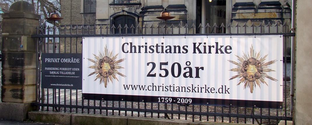 Reklame banner for Christians kirke